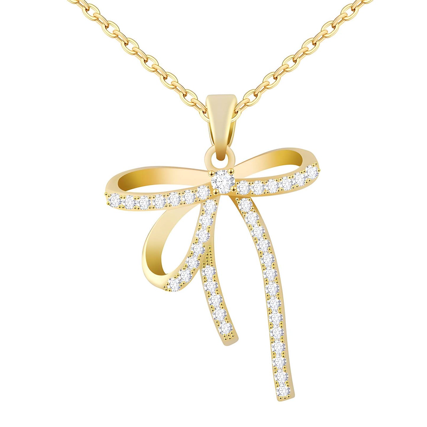 Golden grace bow necklace