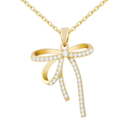 Golden grace bow necklace